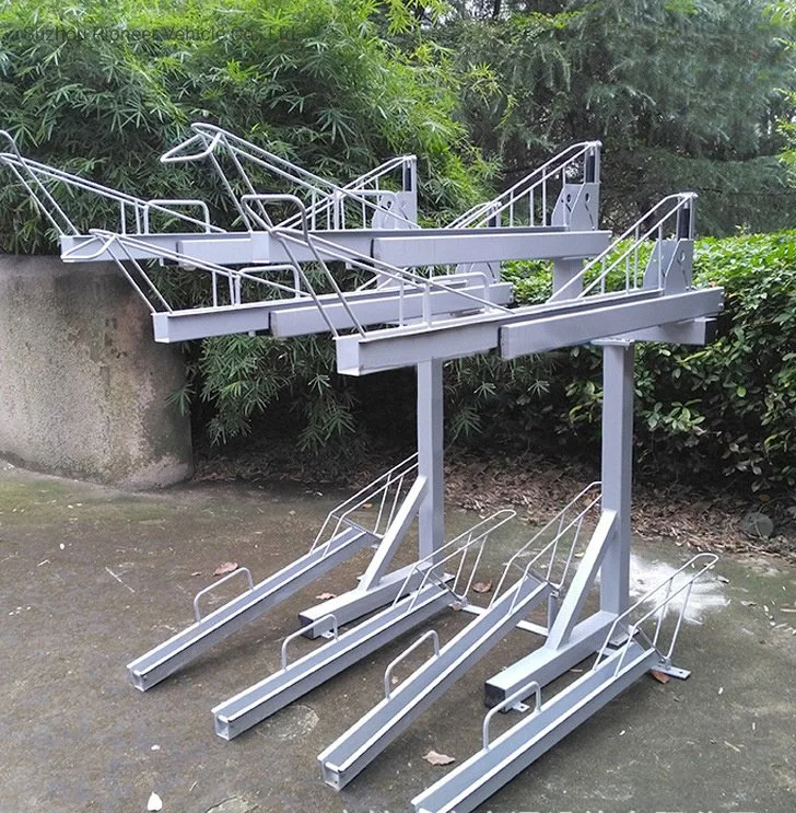 Japan Floor Mounted Combination Two Tier Cycle Rack Storage Outside Bike Parking