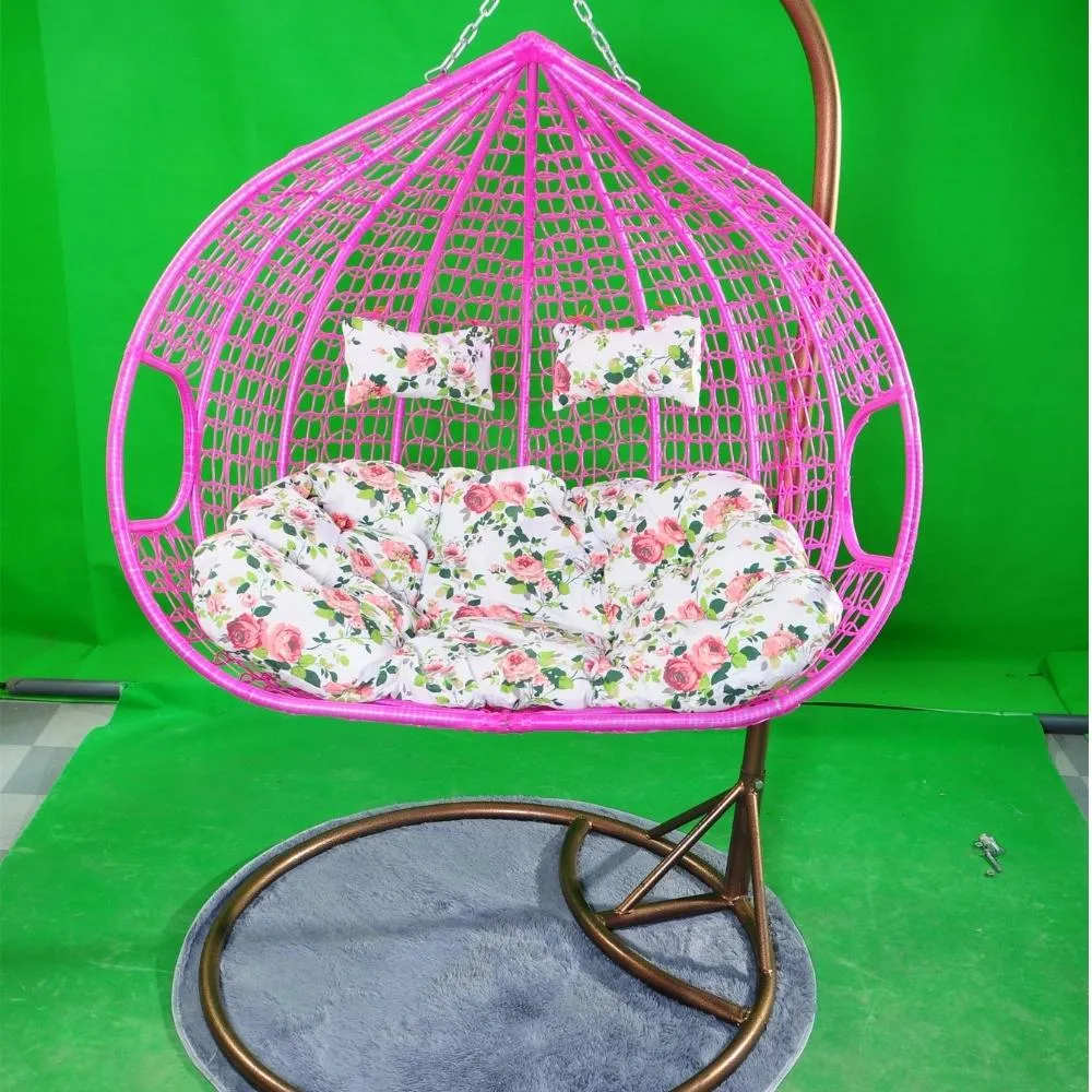 Outdoor Thick Rattan Hanging Chair with Armrests Modern Minimalist Bird Nest Basket Hanging Furniture Colorful Metal Garden Swing Wyz20039