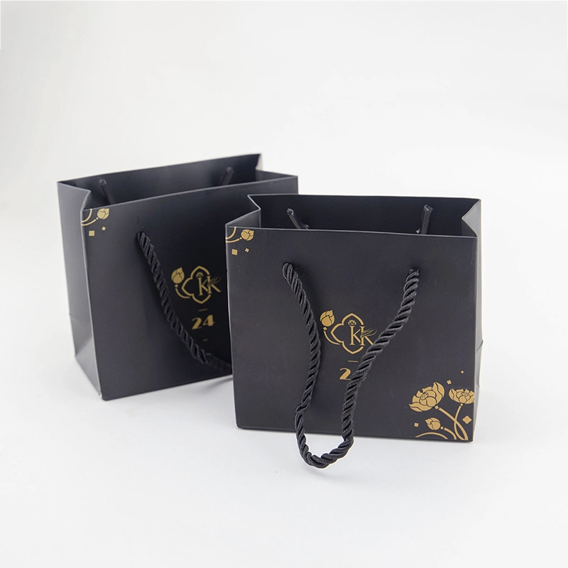 High Performance Logo Golf Foil Black Cardboard Gift Carried Paper Bag