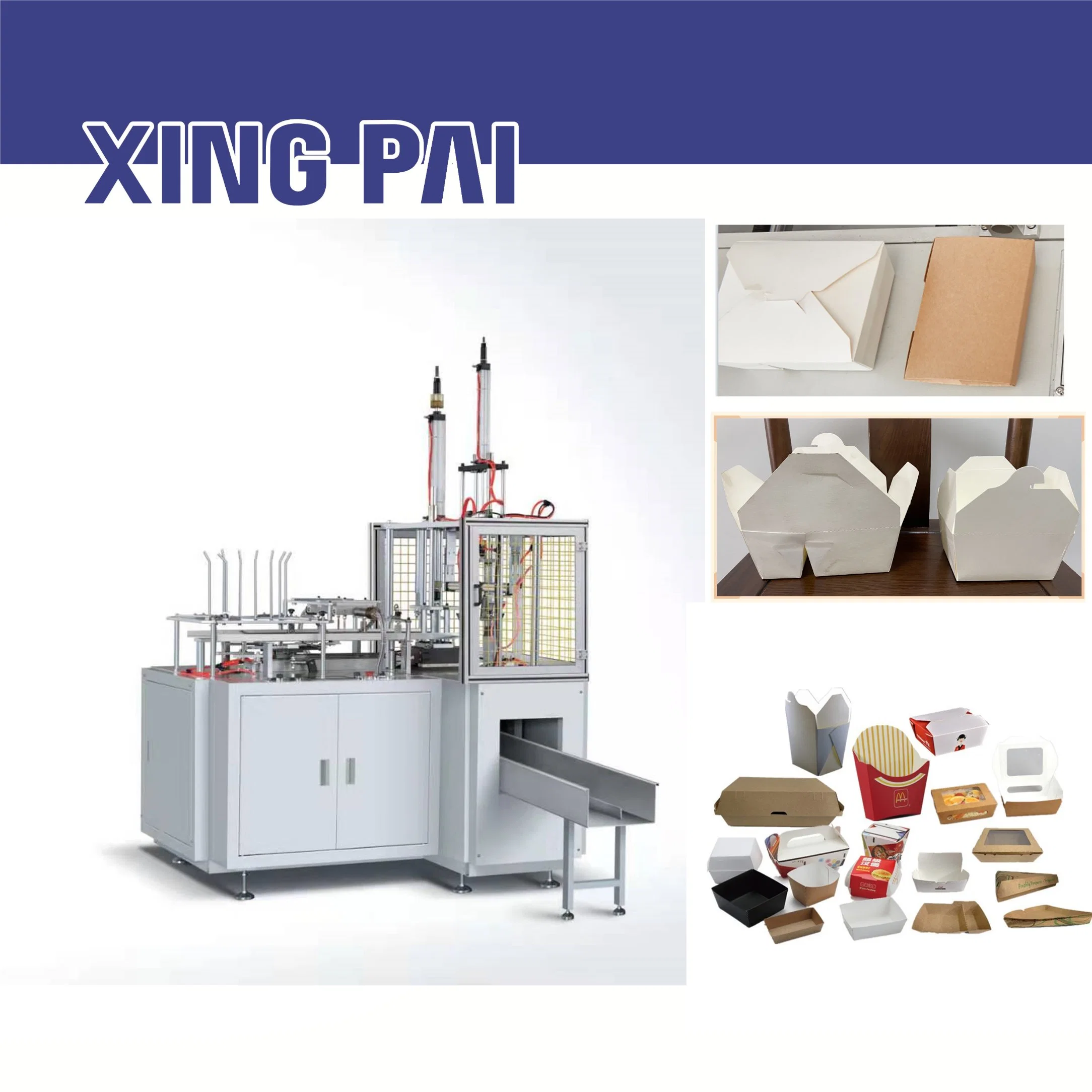 Hamburger/Burger Carton Box with Plasticzing Erecting Machine