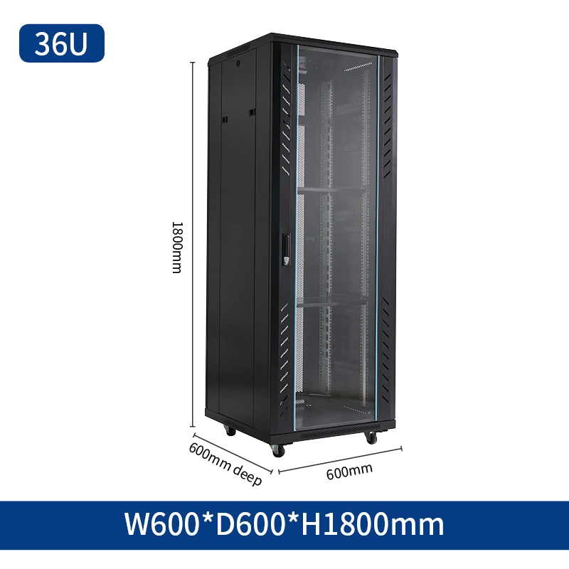 Black Cold Rolled Steel 47u 42u 37u 32u 12u 15u 18u 22u 27u Floor Standing Network Cabinet with Lock