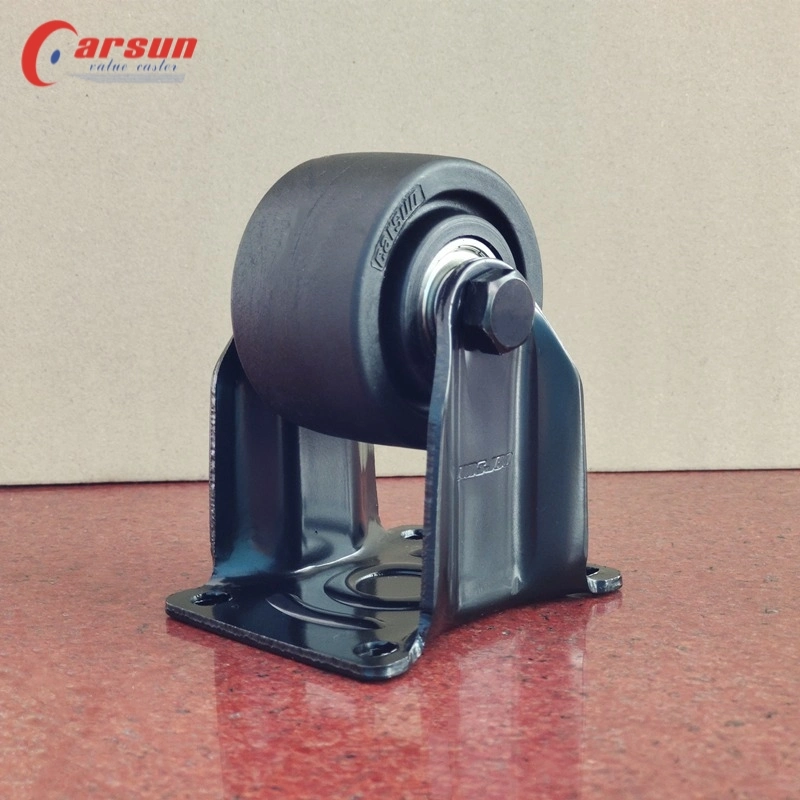 Customized Low Gravity Casters 3 Inch Black Nylon Rigid Castors High Load Caster Wheel