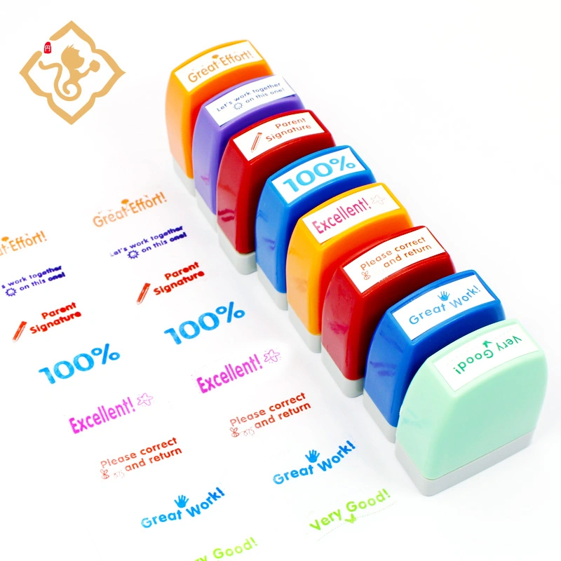 Plastic Teacher Reward Teaching Stamps Customize Rubber Stamps Personalized Kids Toy Self-Inking Stamp