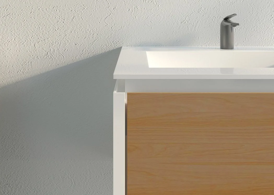Bathroom Cabinet 1400 mm Natural Wood and White