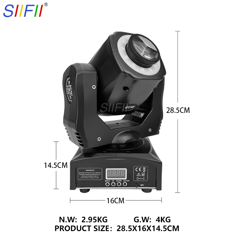 60W LED Moving Head Spot Stage Light PRO DJ Light with Voice Control