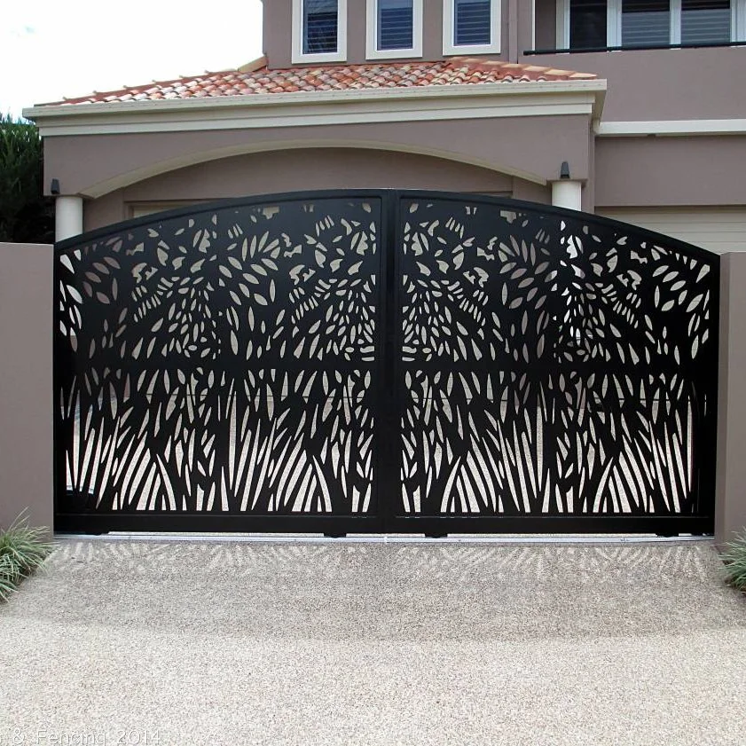 Factory Manufacture Outdoor Aluminium Metal Garage Sliding Gate Balustrade / Steel Fence Gate Balustrade, Wrought Iron Automatic Main Gate Balustrade