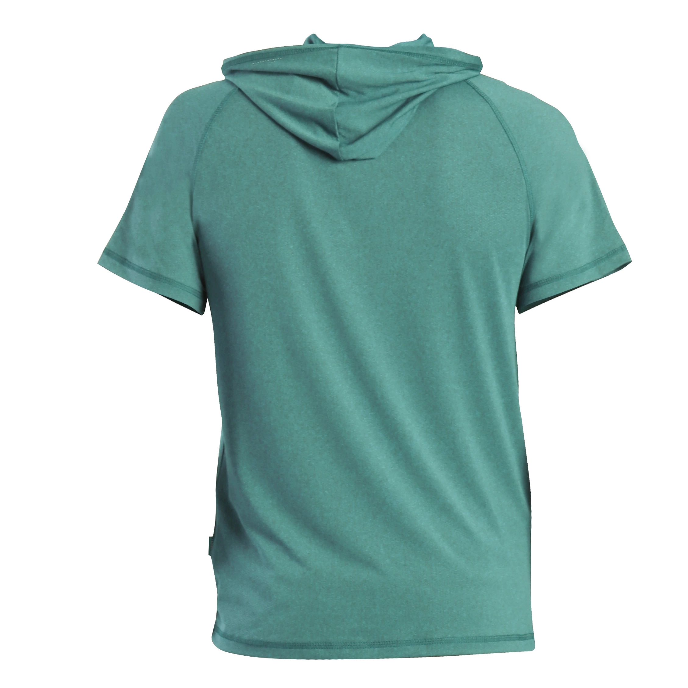 Men&prime; S Quick-Dry Neck Solid Short Sleeve Performance Hooded Tee Shirt