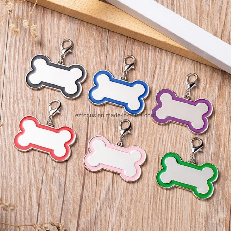 Dog ID Tag Personalized Blank Name with Lobster Clasps Bone Shaped Wbb16526