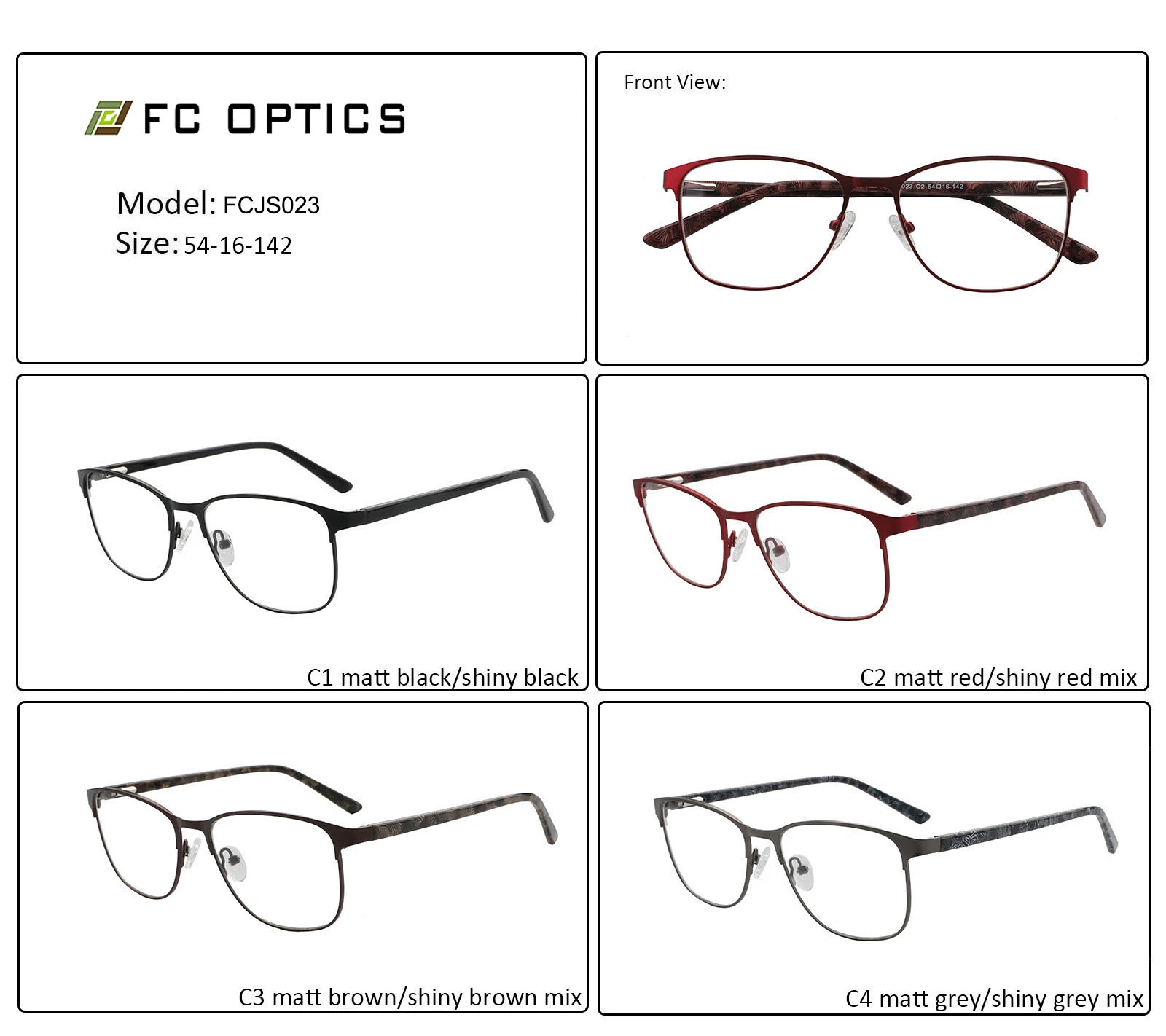 2020 New Arrivals Metal Optical Frames Eyeglass for Men Women