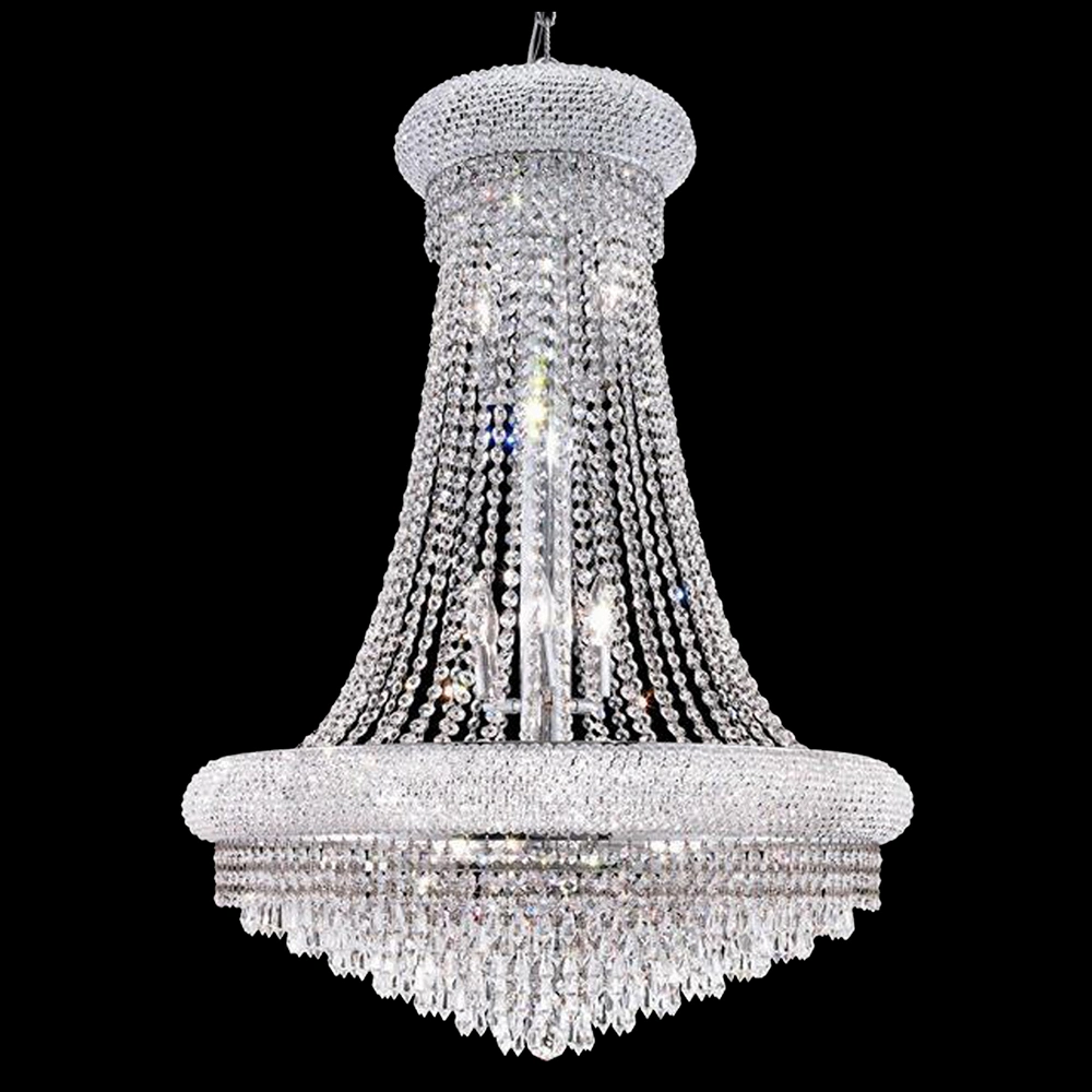 Professional Custom Design Indoor Decoration Lighting Hotel Project LED Sliver Gold Empire Crystal Chandelier