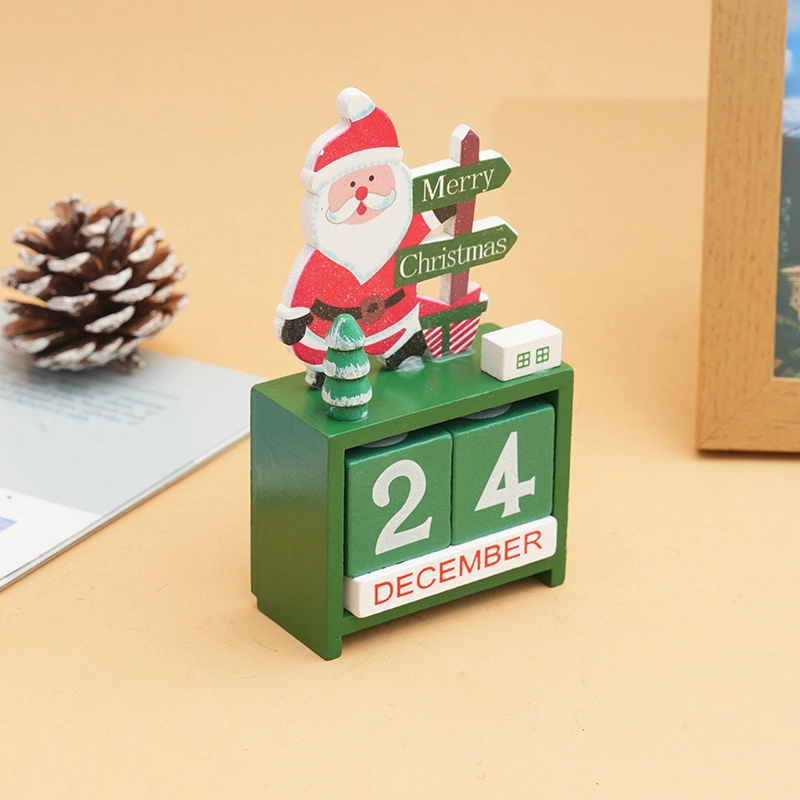 Wholesale/Suppliercute Christmas Elk Snowman Santa Christmas Decorative Wooden Calendar