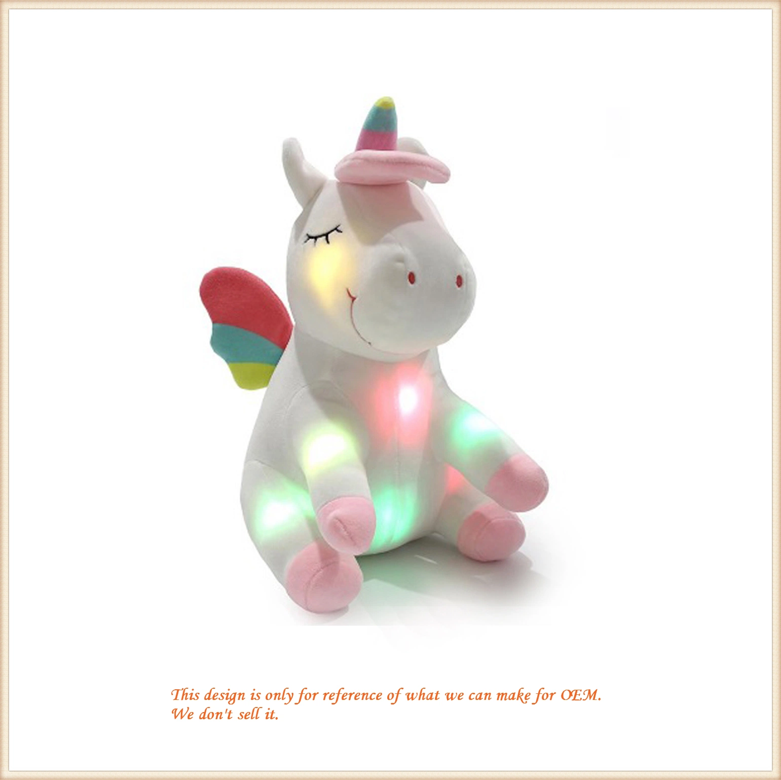 Lindo Peluche Peluches Rainbow Unicorn con LED parpadeante