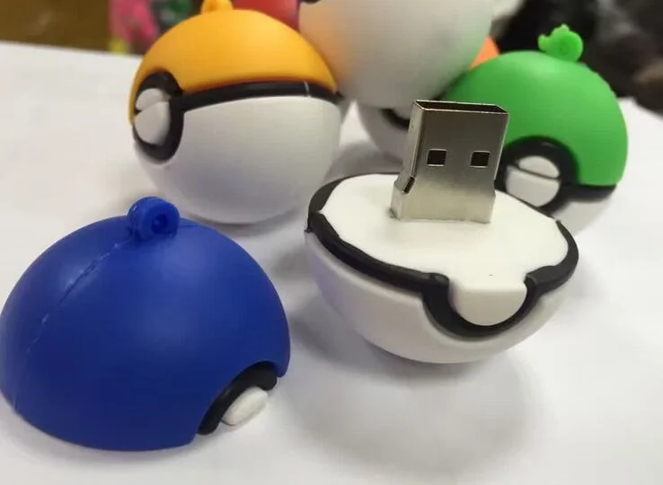 Los nuevos dibujos animados de Pokemon de PVC Pokeball lindo disco flash USB