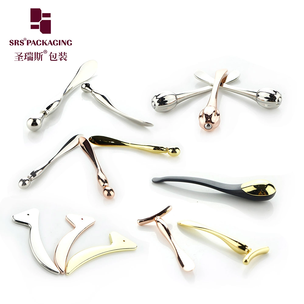 Cosmetic Packaging colorful gold silver rose Facial Metal Spoon