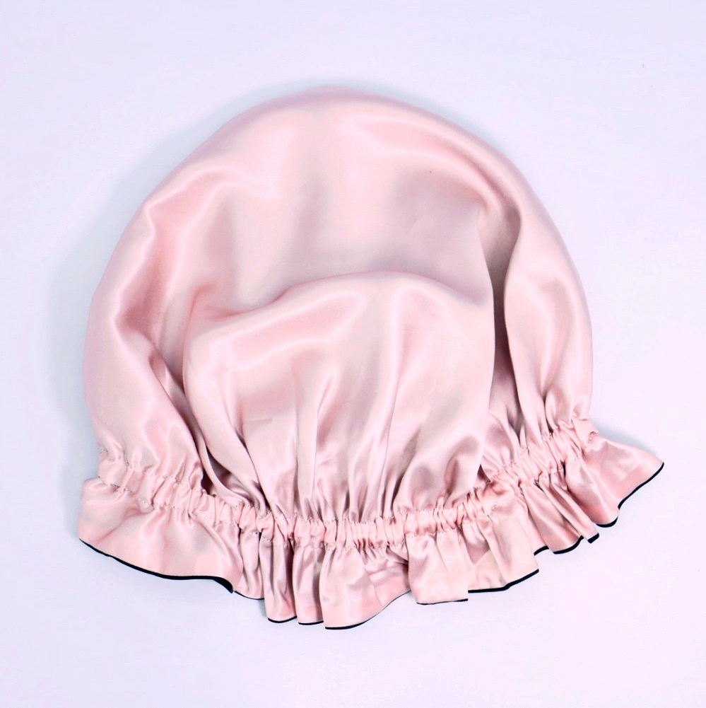 Luxurious Double Layers 100% Silk Night Sleep Cap Adjustable Silk Bonnet