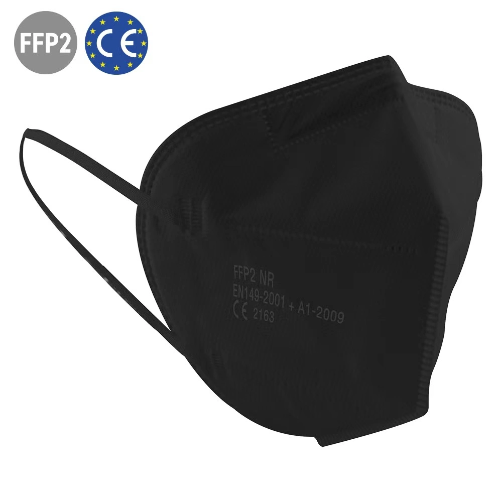 En149 2001 CE FFP2 Filter Meltblown Disposable Half Face Black Mask Mascherina