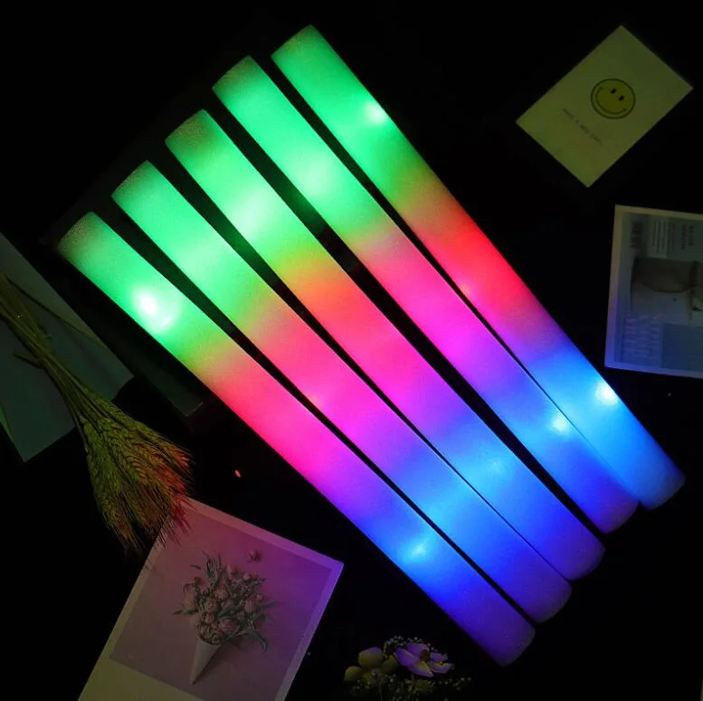 RGB Color Change Light up Foam Stick 48cm Concert Party Usado braço de espuma LED