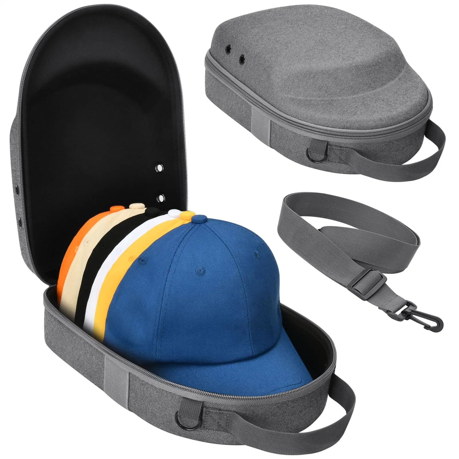 Hard Hat Box for Protects up to 6 Hats Baseball Caps Carrier Home Storage Case