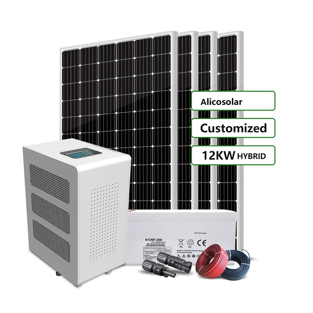 10kw on Grid Home Potovoltaic Solar Power System 10kVA with PV Solar Panel Module Lithium-Ion Battery Solar Grid Til Inverter