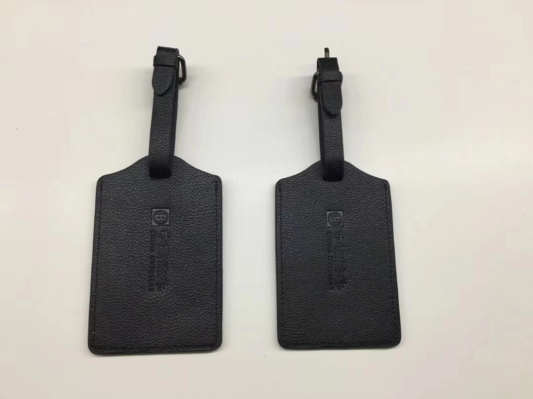 Travel Leather Luggage Tag Remove Easily with Strip and Buckle Tag (F1522)