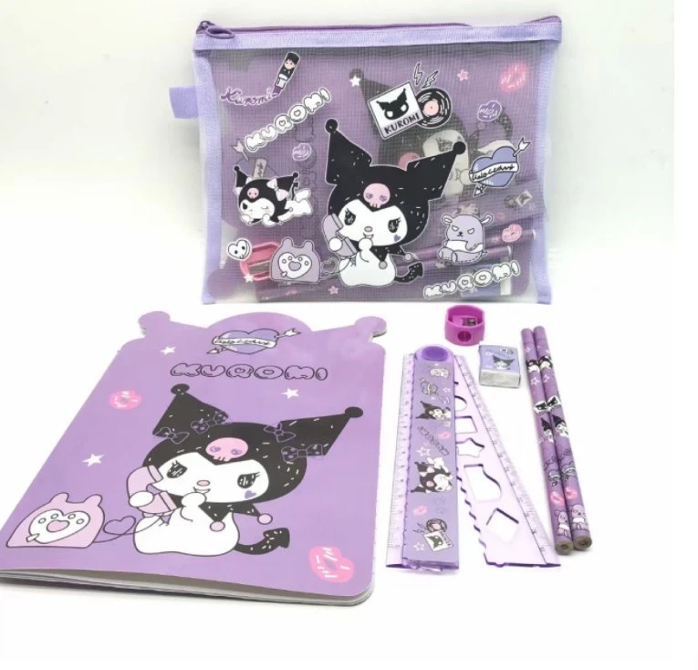 Anime Sanrios Ruunjoy Pochacco Hangyodon poco Twin Star Series Archivo bolsa de malla de dos piezas Kawaii Bolsa de almacenamiento portátil bolsas de material de papelería