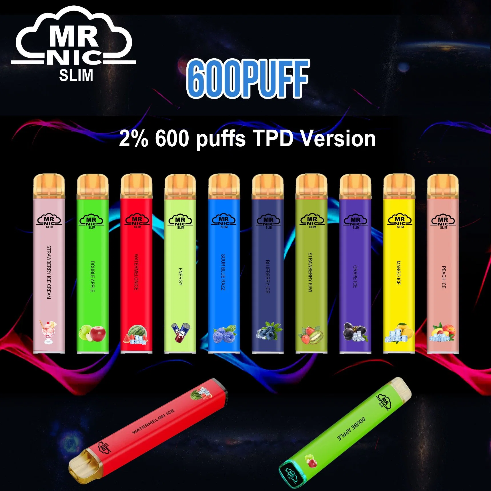 2022 Original Mr Nic Slim Vape Pen Disposable/Chargeable Vs Original I-Get Shion Pod 600 Puff Vape Juice Electronic Cigarettes