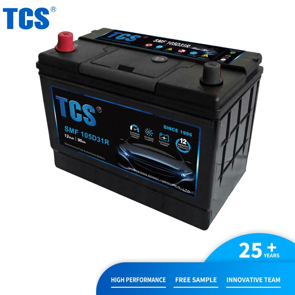 Advanced Technology 105D31R 90Ah Quick Charging Car Battery For Engineering Vehicles