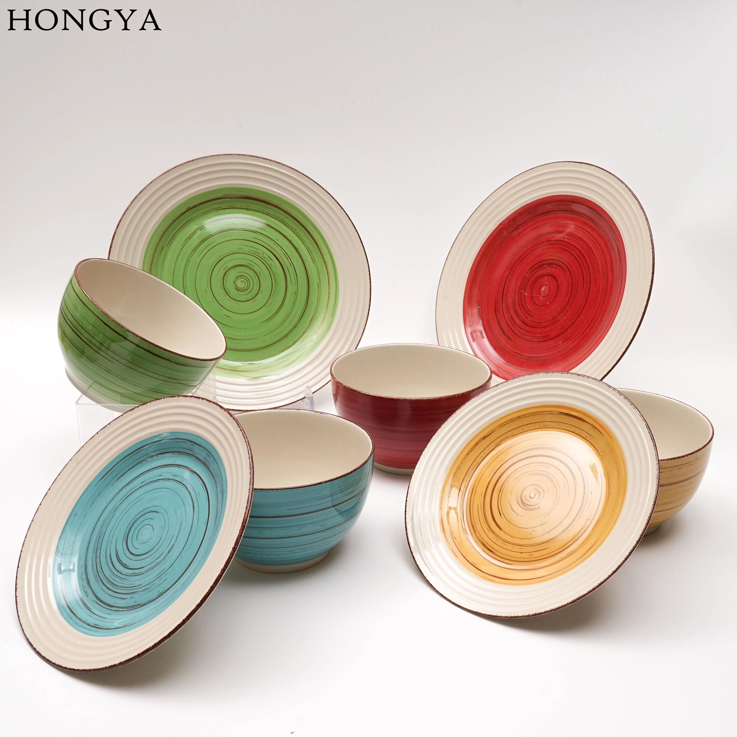 Color Painting Hand Painted Ceramic Tableware Set