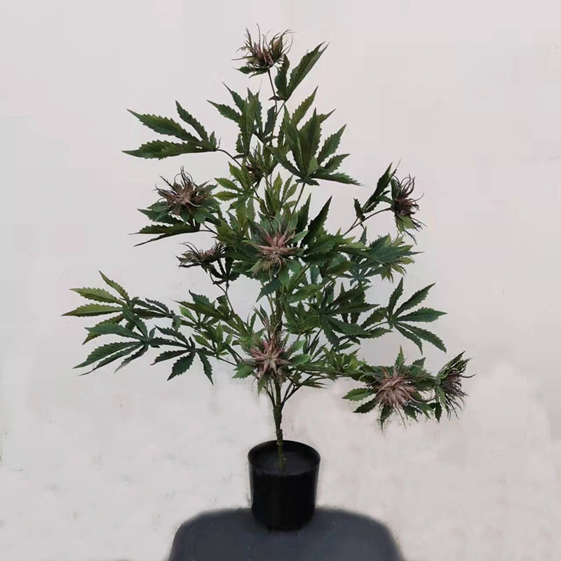 Top Quality Outdoor Potted Artificial Weed Plant with Beautiful Buds