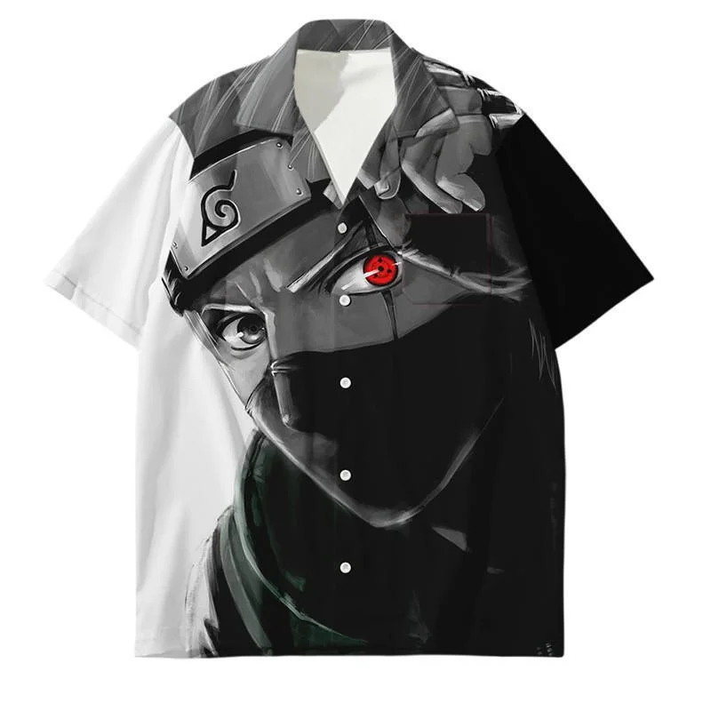 Manga Naruto Series Shirts 3D Digital Printed Short-Sleeved Men's Shirts Cosplay