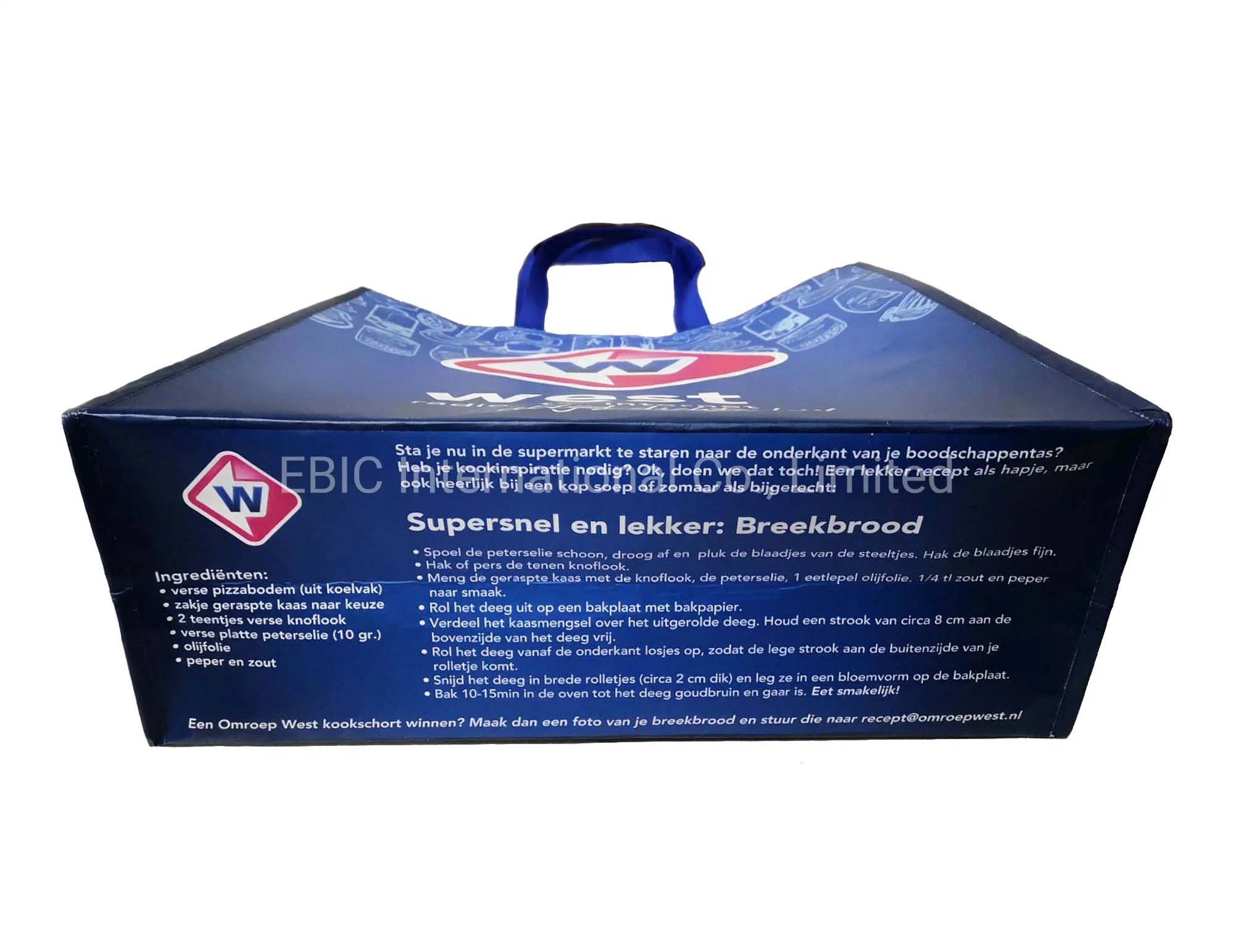 PP Nonwoven personalizada botella PET RPET reciclado Tejido revestido desnuda plegable laminado impreso reciclables Tote Asa de transporte Bolsa de plástico