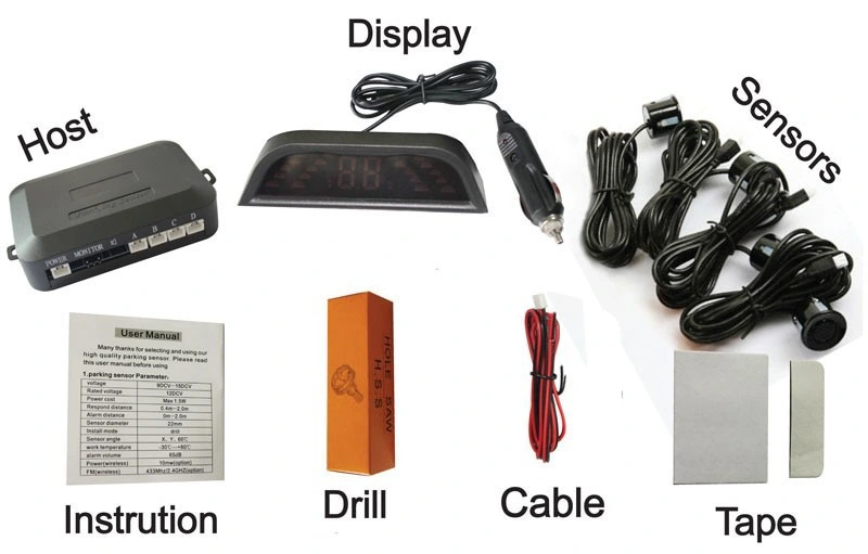 Universal Wireless Four Sensor Parking Sensor System