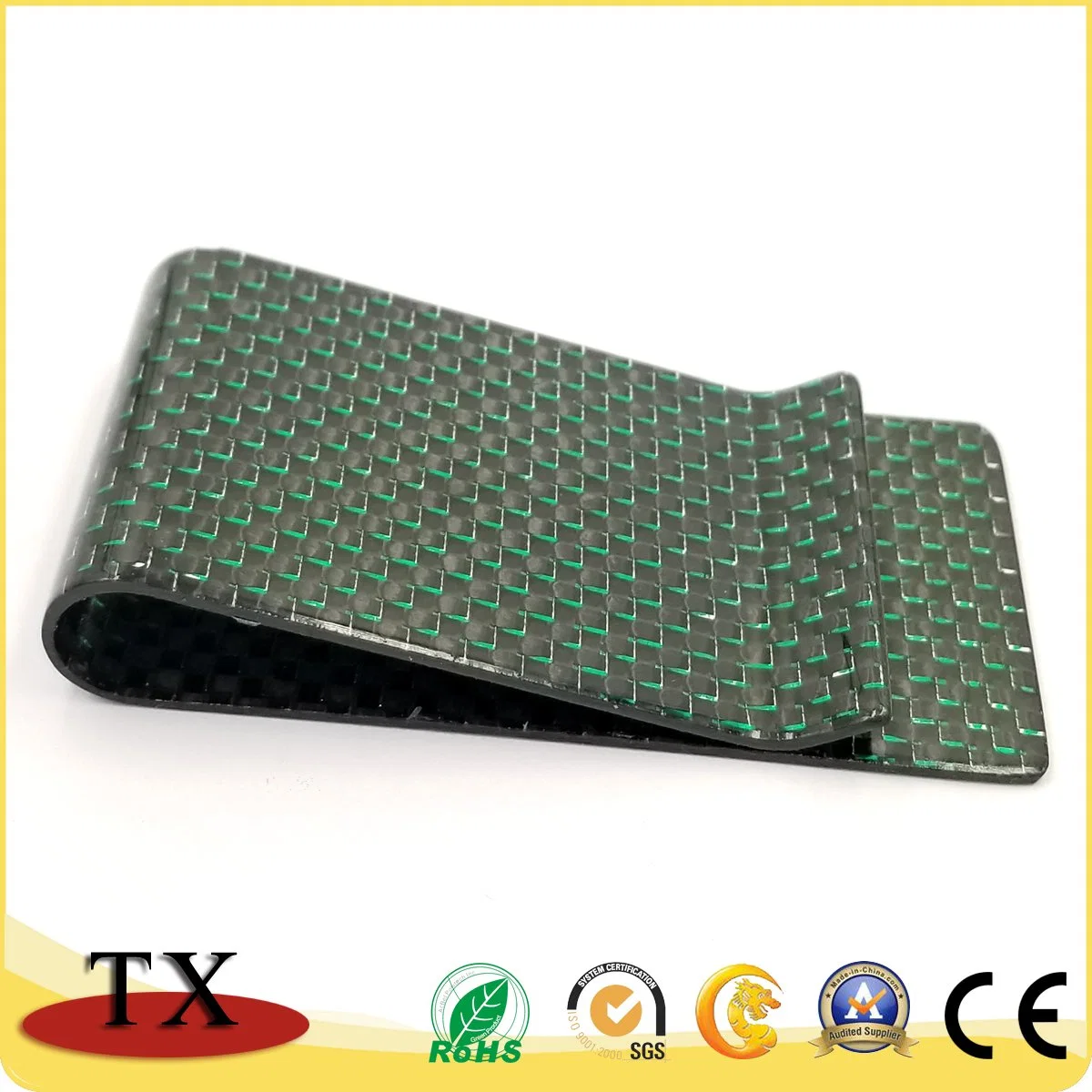 Green Wire Custom Carbon Fiber Money Clip Wallet