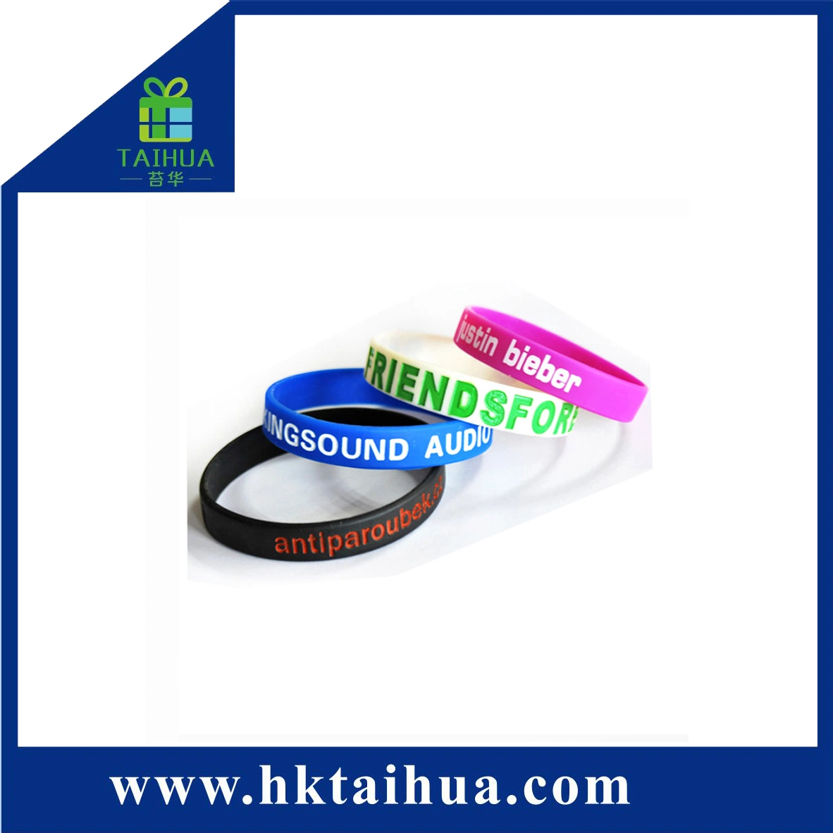 Accessoires de Mode de gros de la silicone bracelet avec logo personnalisé