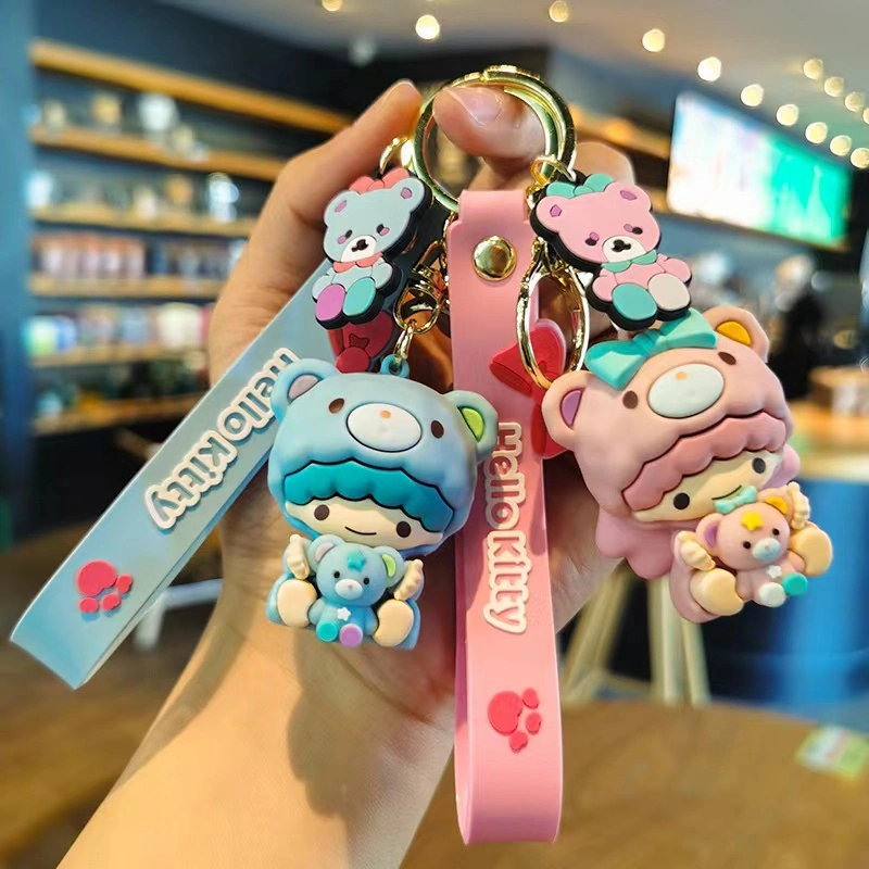 Новый выпуск Sanrio Ruunjoy Keychains силиконового герметика с кольцом цепочки ключей ПВХ Sanrio Sanrio аксессуары оптовая торговля пультов управления