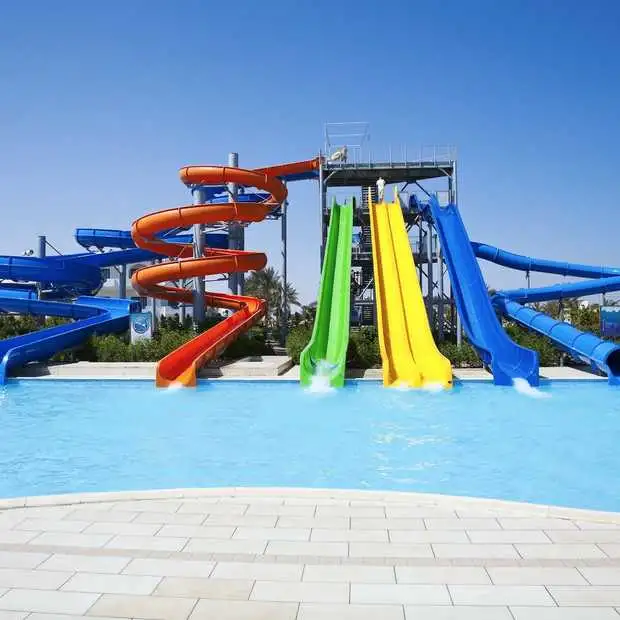 Outdoor Amusement Park Rides Swimming Pool Fiberglass Slide for Adults