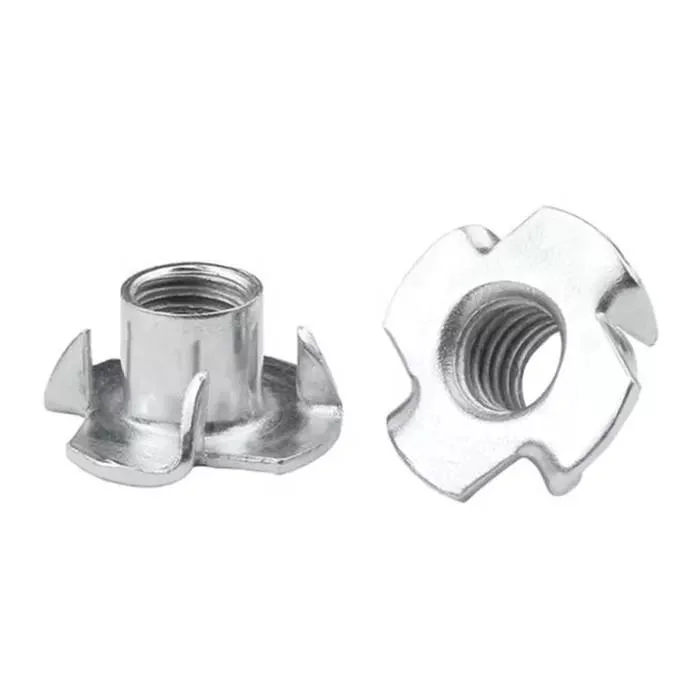 Custom Carbon Steel Zinc Plated T Nut Stainless Steel Four Jaw T Nut