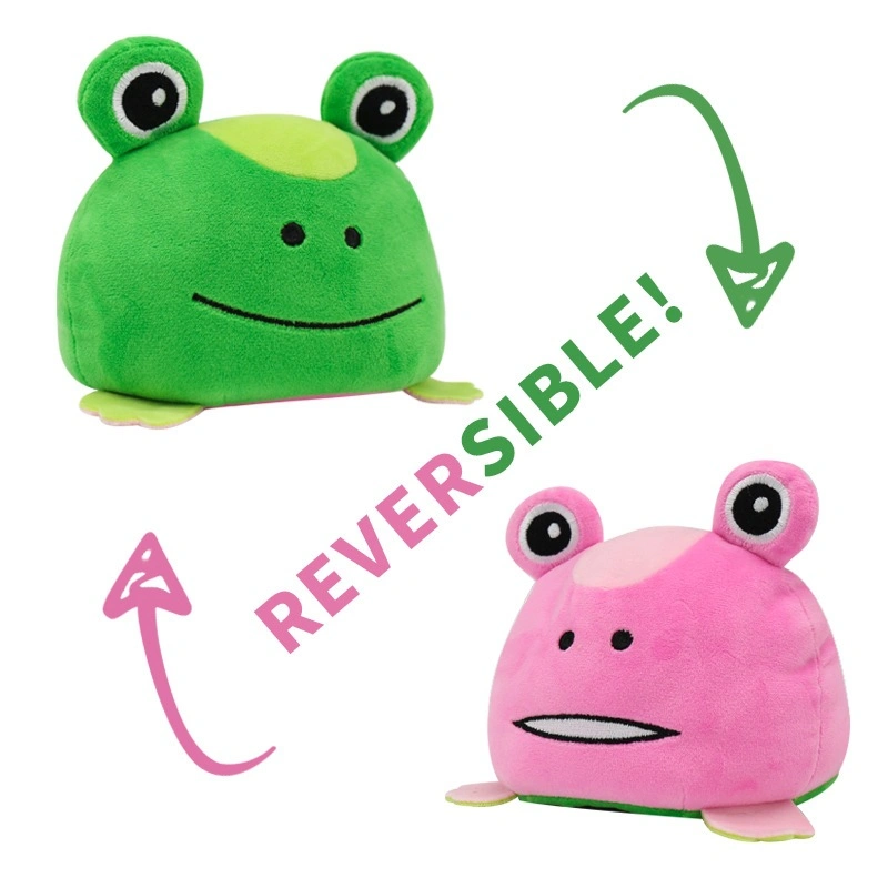 Wholesale Double-Sided Flip Plushies Reversible Soft Stuffed Frog Plush Toys