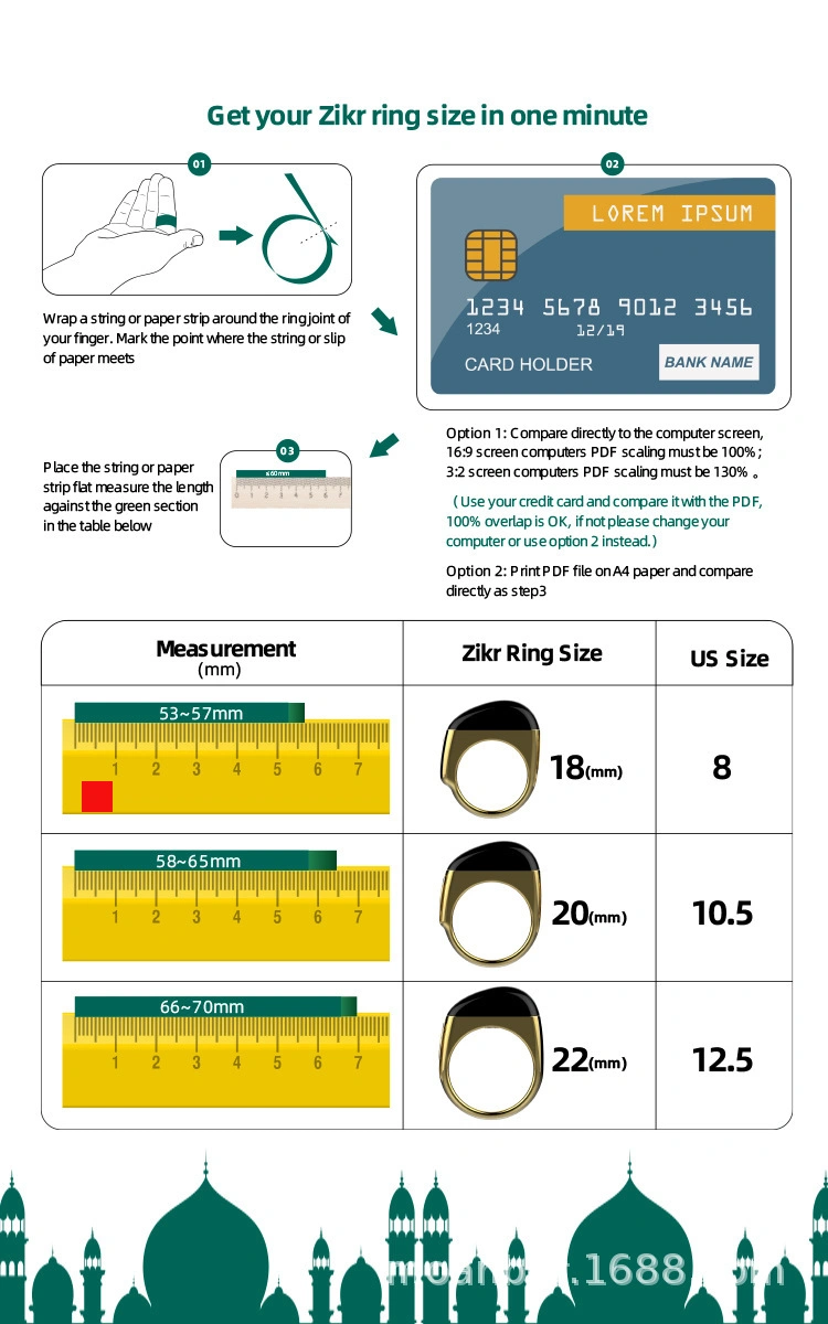 Digital Smart Ring Prayer Count Azan Smart Ring Zikr Ring Gift