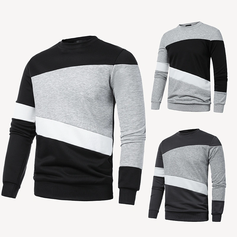 Wholesale/Supplier Customized Men's Casual Pullover Hoodie Color Matching Cotton Sweater Loose Sportswear