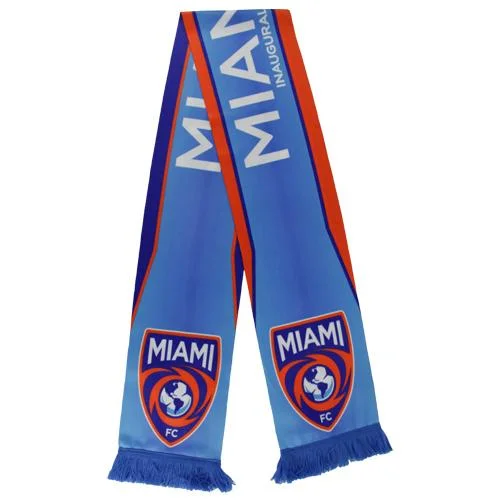Custom Miami National Flag Bufanda con tela Spandex 100% acrílico Tejido de poliéster tejido de seda Fútbol Equipo Clube Fans