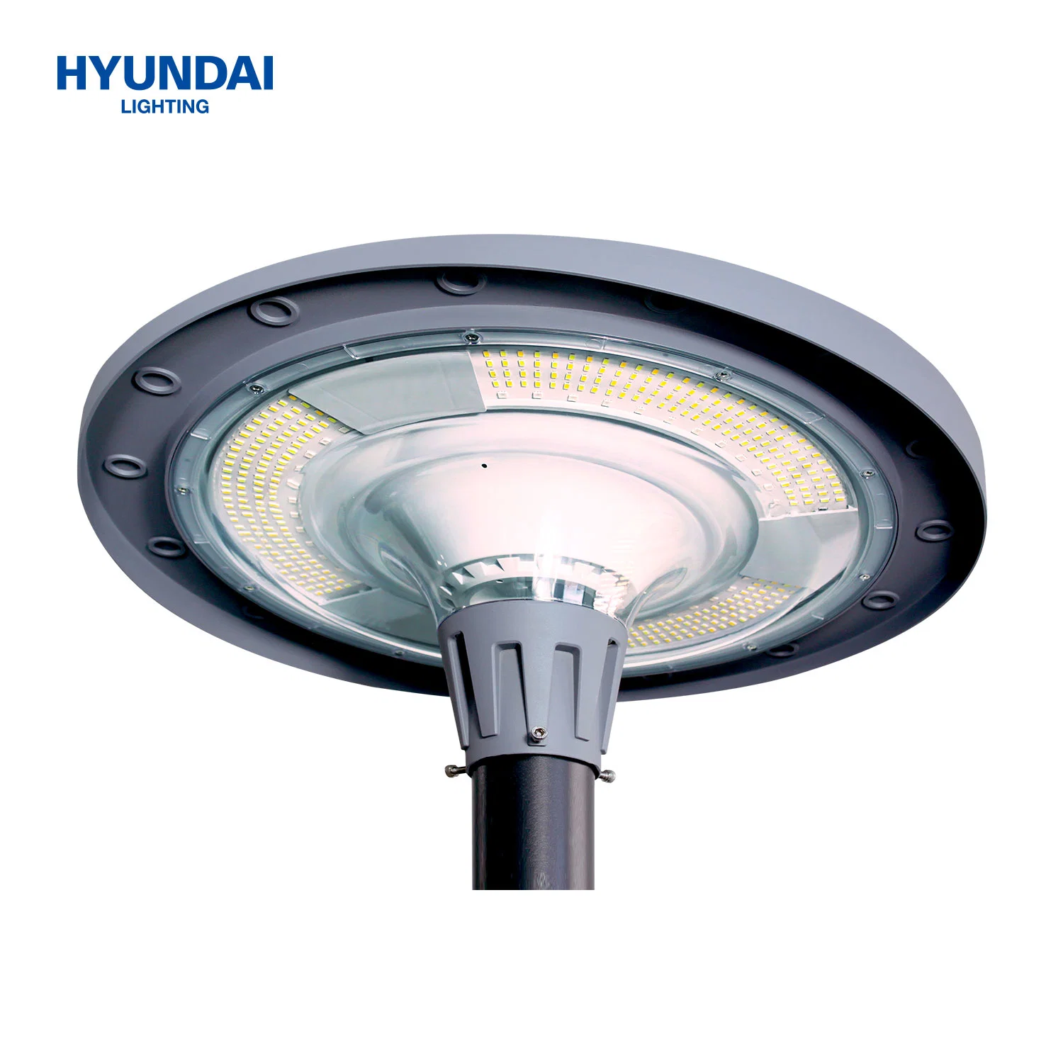 Hyundai Hot Sale Smart Control con Bluetooth Music Solar RGB LED IP65 OVNI Jardín paisaje Luz Calle Iluminación