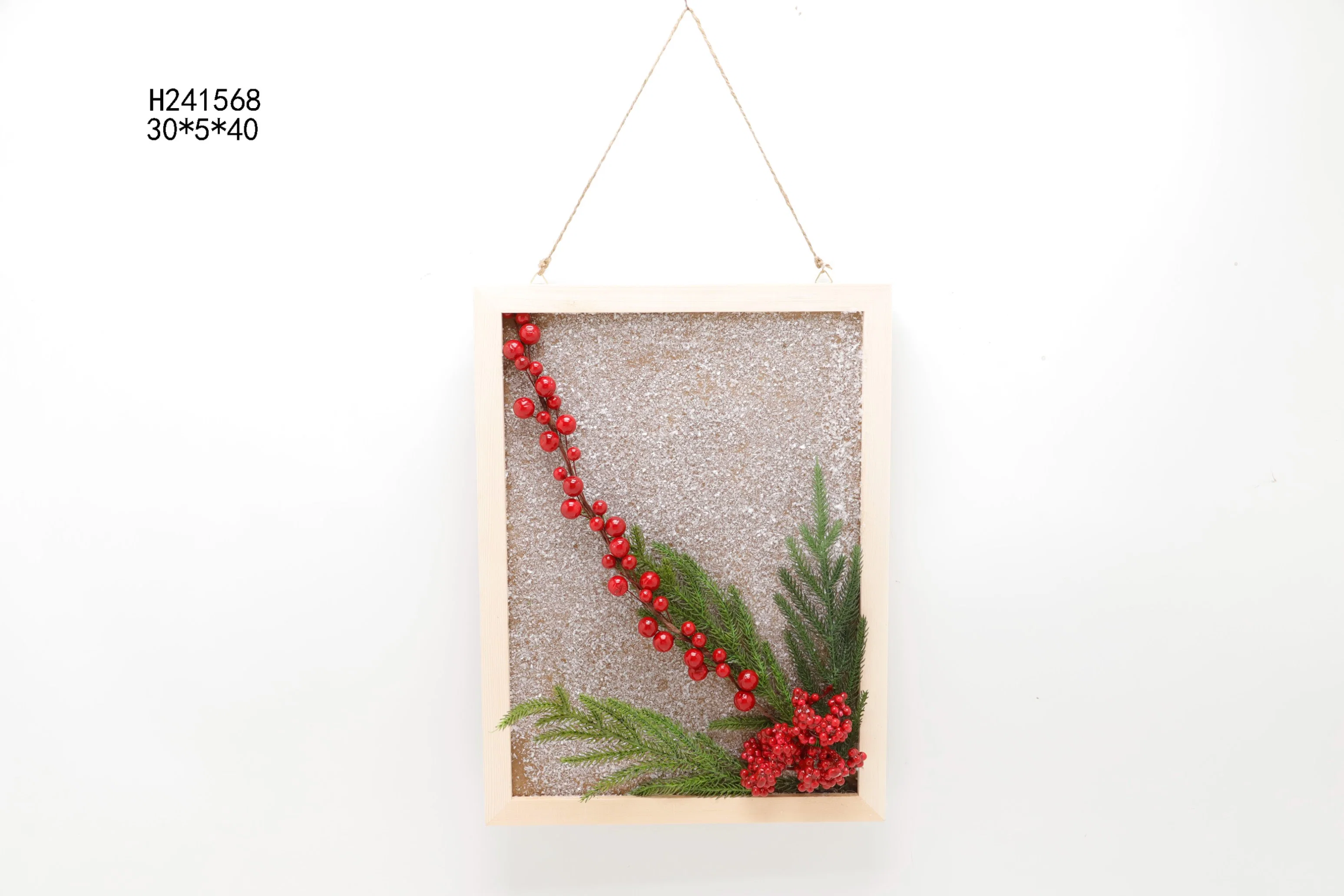 Christmas Dry Flower Wooden Frame