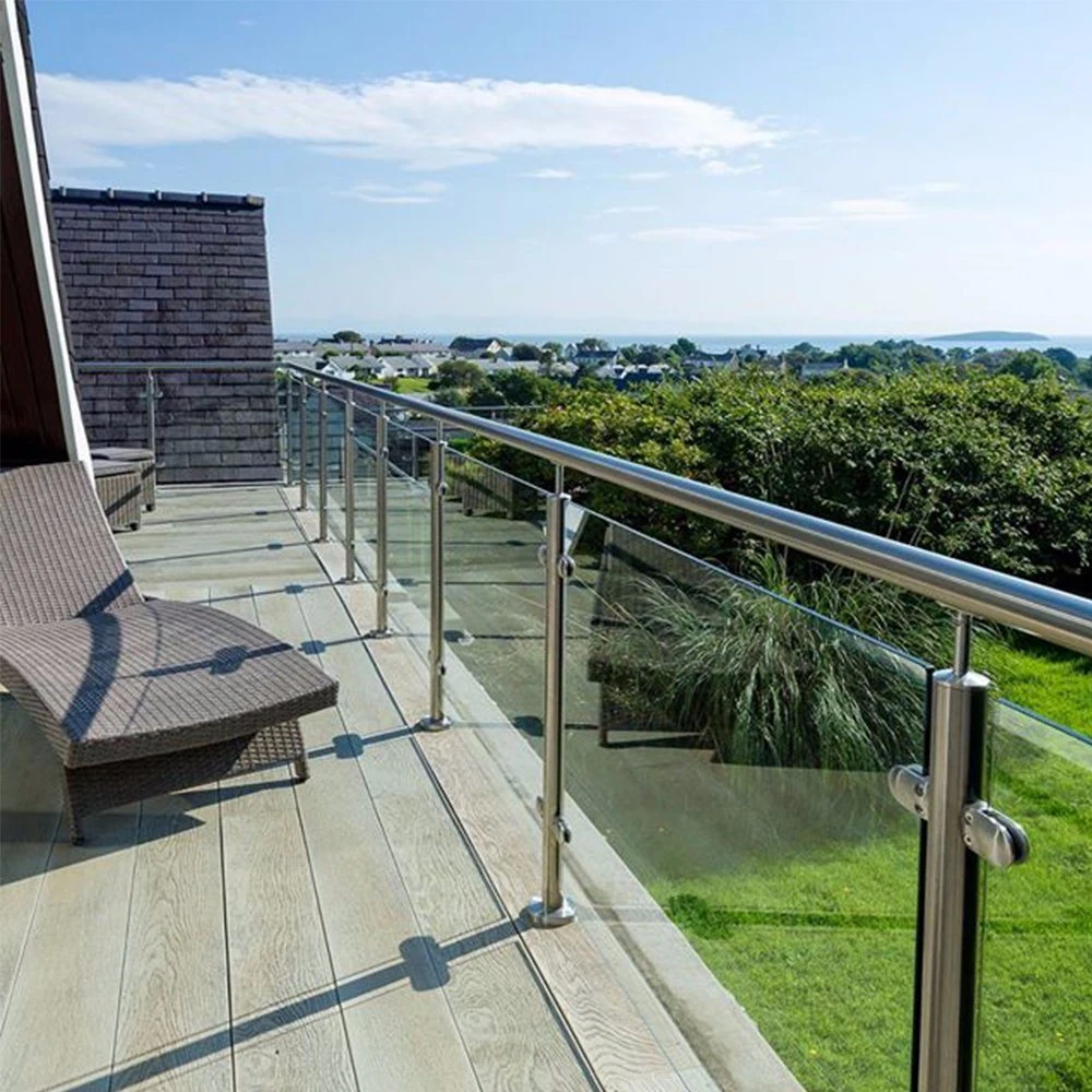 Simple Frameless Stainless Steel Balustrade with Glass Clamp for Staircase and Balcony