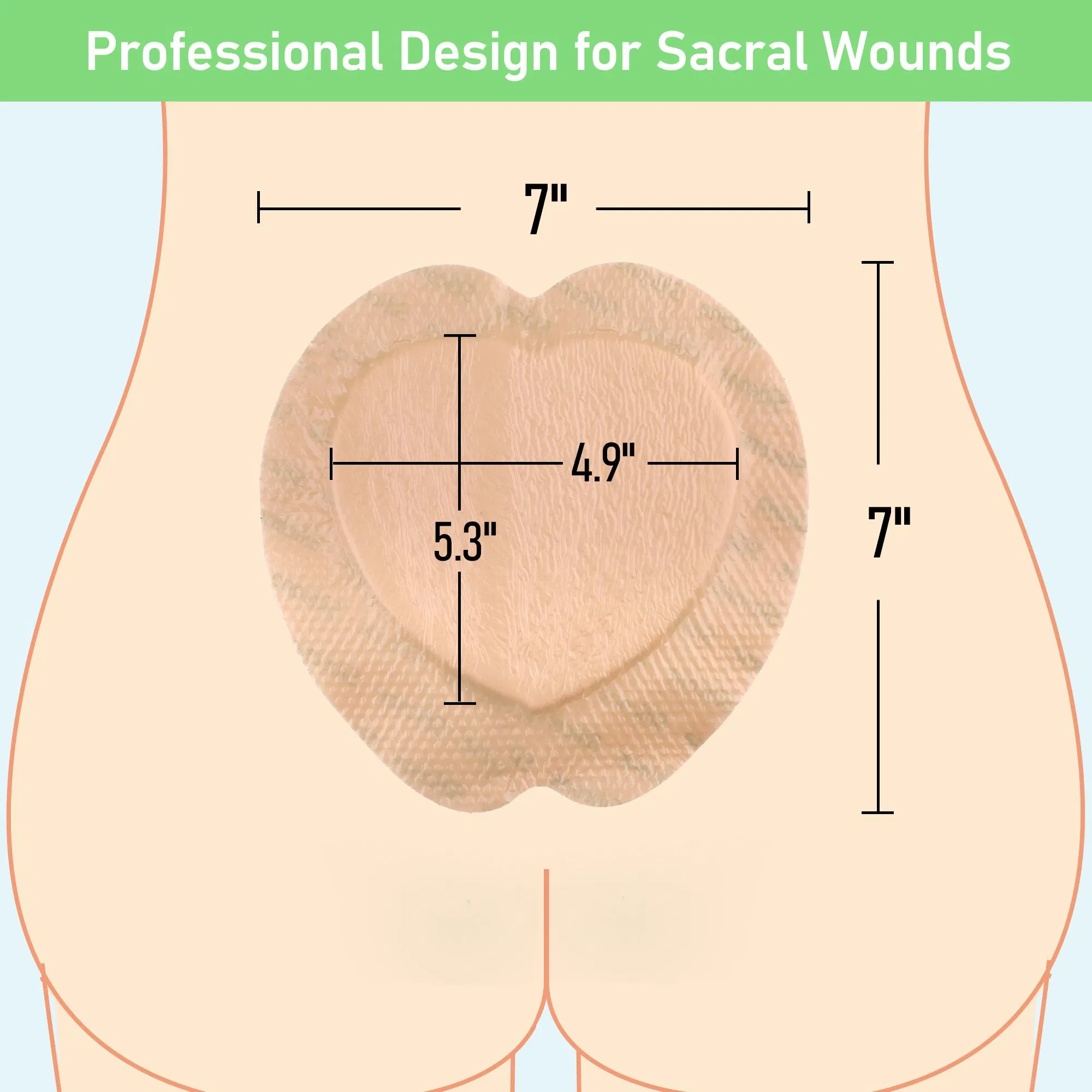 Vendaje adhesivo Sacral médico apósito de espuma de silicona para la herida Sacrum