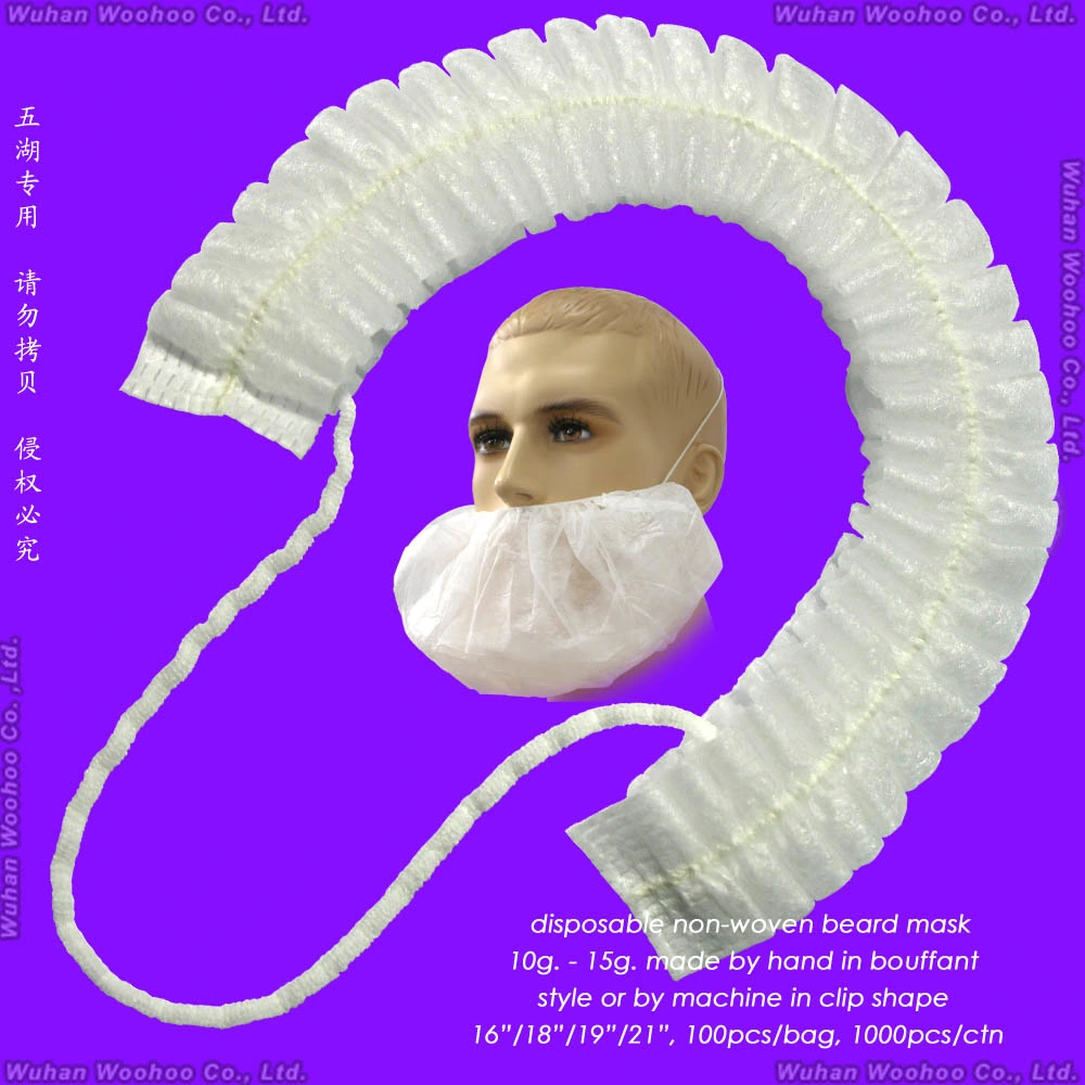 Nonwoven desechables Barba PP/anti-polvo libre/Prueba/1 telas de 2 pliegues 3 telas de 4 capas de máscara de papel con elástico Ear-Loop/Head-Loop para servicio de la industria de procesamiento de alimentos