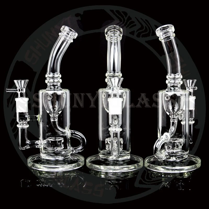 8&prime; &prime; Mothership Klein DAB Rig Recycler Glass Water Pipe Tobacco Hookah Shisha Tobacco Smoke Pipes with Honeycomb Jet Perc