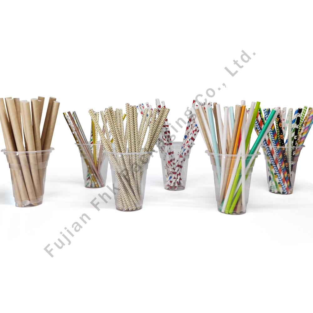 Hot Sale Party & Holiday Supplies Events Party Decoration Hot Stamping Paper Diagonal Cut Sharp Ending Drinking Straws