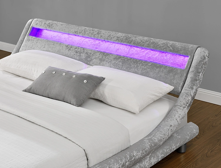 Muebles de diseño 1140-1 Willsoon Piel Sintética PU/reina/Doble cama King Size con luz LED