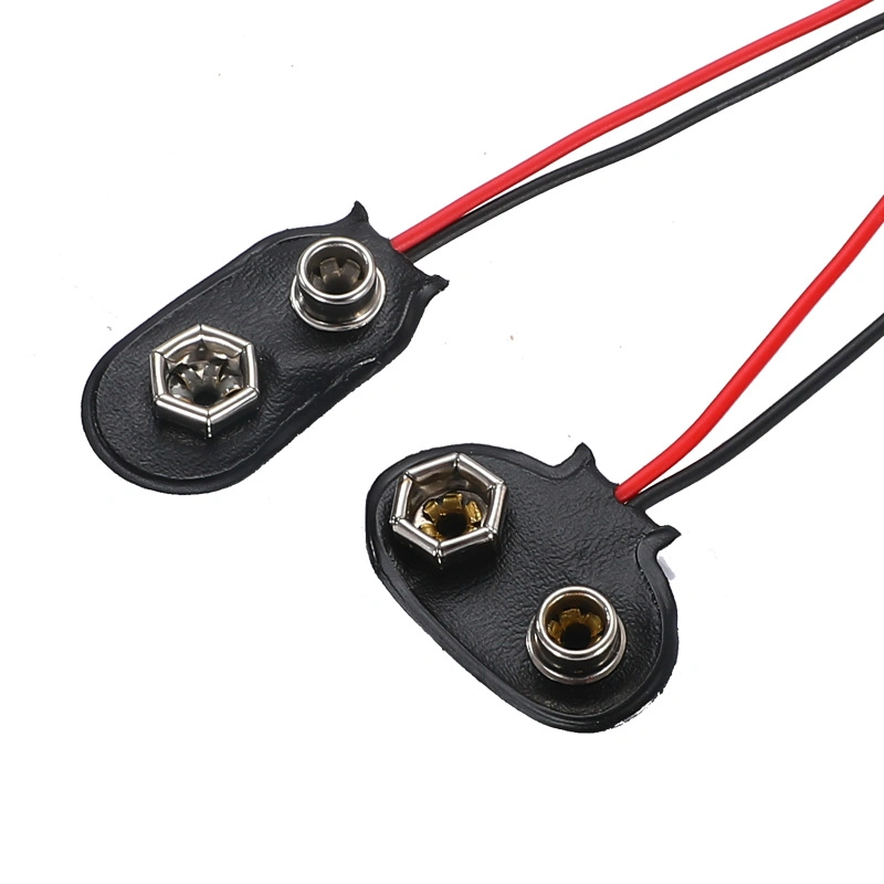 I Type Long Cable Connection Hard Shell 9 V Battery Clip